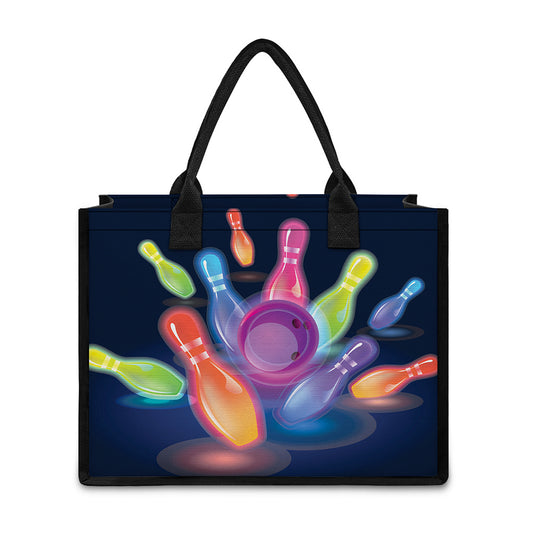 Light Up Bowling Pins Print Canvas Tote Bag