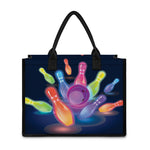 Light Up Bowling Pins Print Canvas Tote Bag