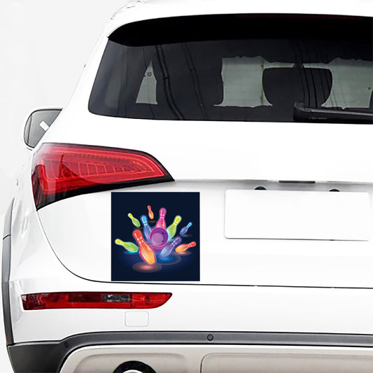 Light Up Bowling Pins Print Car Sticker