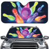 Light Up Bowling Pins Print Car Windshield Sun Shade