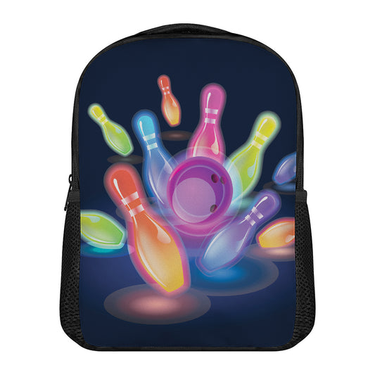 Light Up Bowling Pins Print Casual Backpack