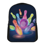 Light Up Bowling Pins Print Casual Backpack