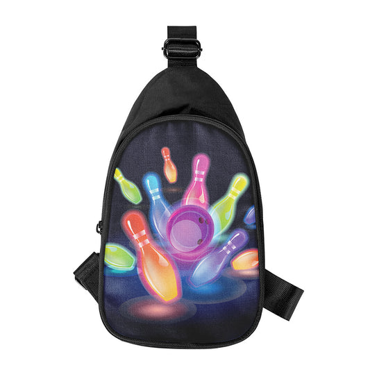 Light Up Bowling Pins Print Chest Bag