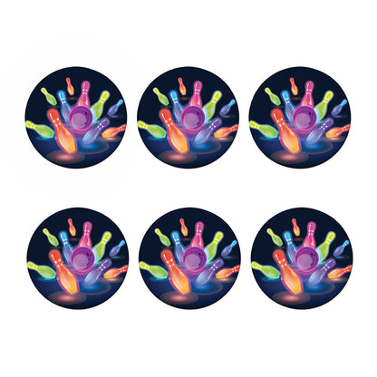 Light Up Bowling Pins Print Coaster Set