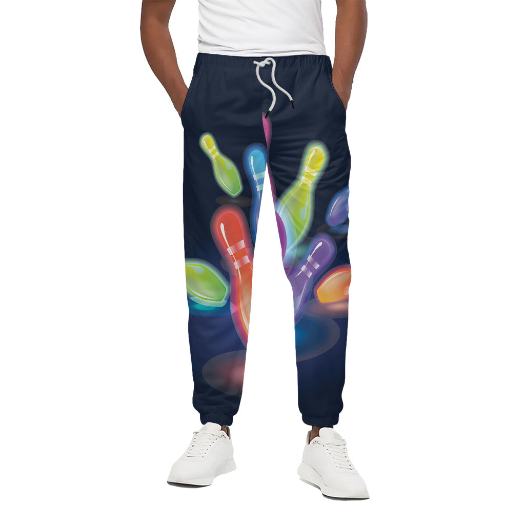Light Up Bowling Pins Print Cotton Pants