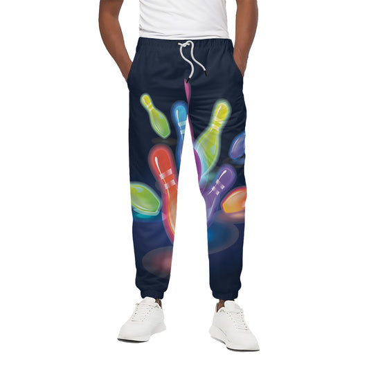 Light Up Bowling Pins Print Cotton Pants