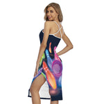 Light Up Bowling Pins Print Cross Back Cami Dress