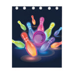 Light Up Bowling Pins Print Curtain