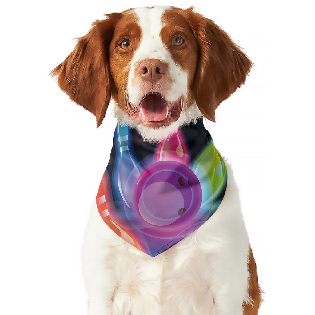 Light Up Bowling Pins Print Dog Bandana