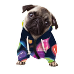 Light Up Bowling Pins Print Dog Zip Up Hoodie