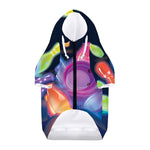 Light Up Bowling Pins Print Dog Zip Up Hoodie