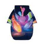Light Up Bowling Pins Print Dog Zip Up Hoodie