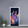 Light Up Bowling Pins Print Door Sticker