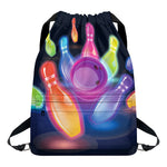 Light Up Bowling Pins Print Drawstring Backpack