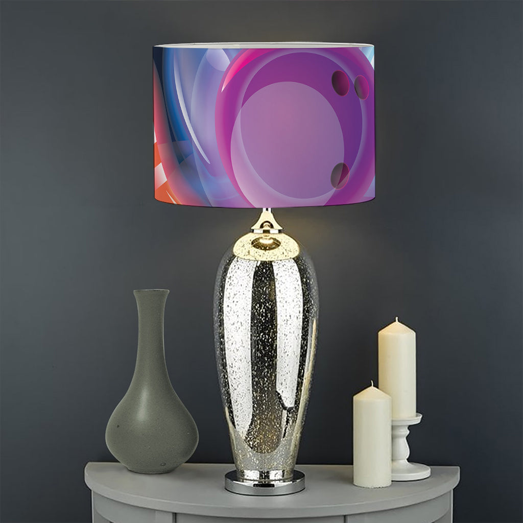 Light Up Bowling Pins Print Drum Lamp Shade