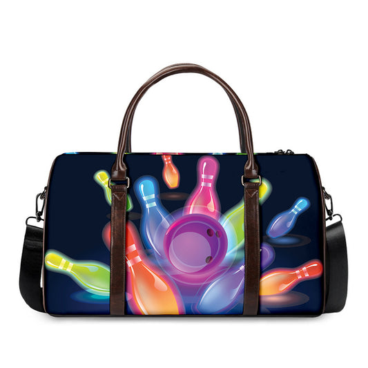 Light Up Bowling Pins Print Duffle Bag