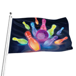 Light Up Bowling Pins Print Flag