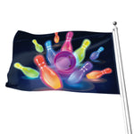 Light Up Bowling Pins Print Flag