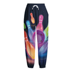 Light Up Bowling Pins Print Fleece Lined Knit Pants