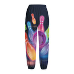 Light Up Bowling Pins Print Fleece Lined Knit Pants