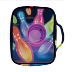 Light Up Bowling Pins Print Front Pocket Bible Bag