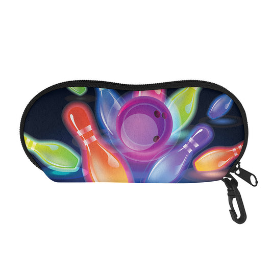 Light Up Bowling Pins Print Glasses Case