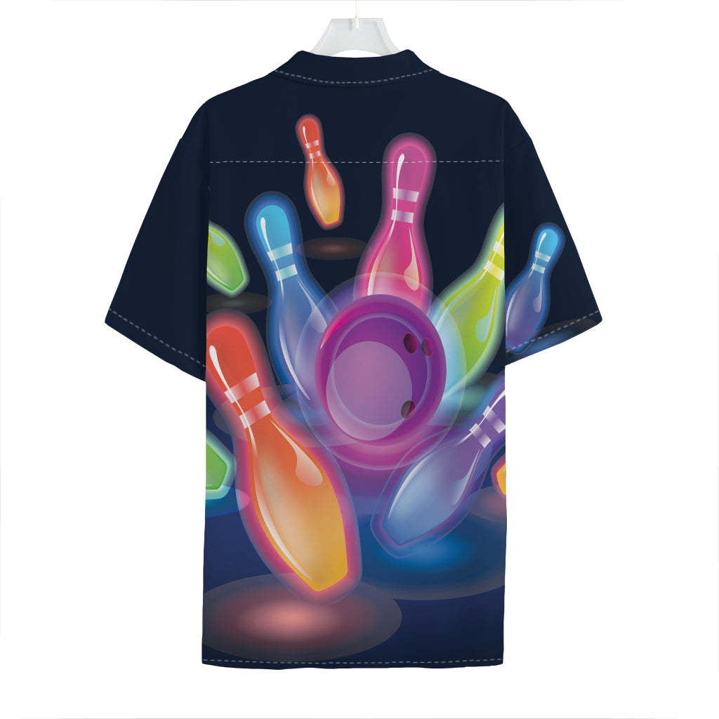 Light Up Bowling Pins Print Hawaiian Shirt