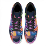 Light Up Bowling Pins Print High Top Leather Sneakers