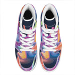 Light Up Bowling Pins Print High Top Leather Sneakers