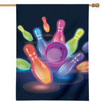 Light Up Bowling Pins Print House Flag