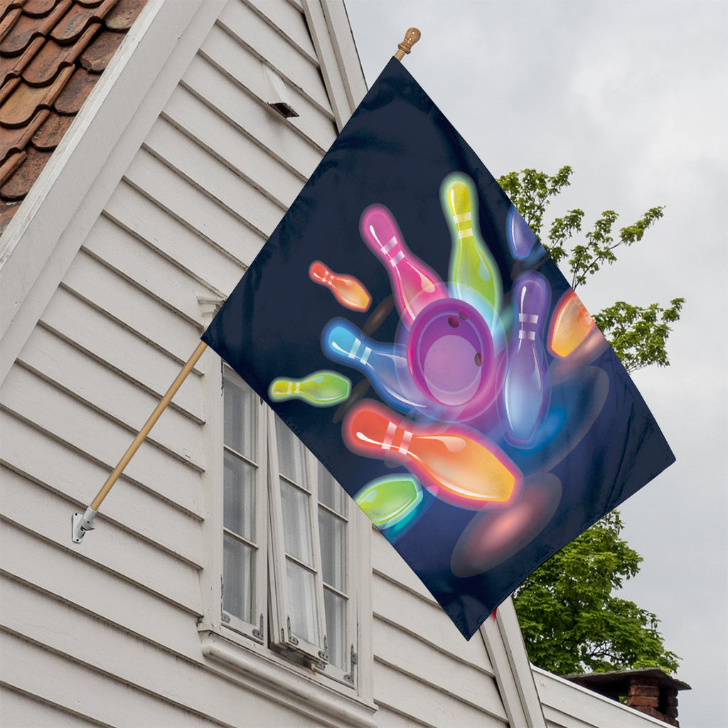 Light Up Bowling Pins Print House Flag