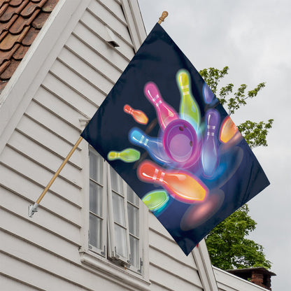 Light Up Bowling Pins Print House Flag