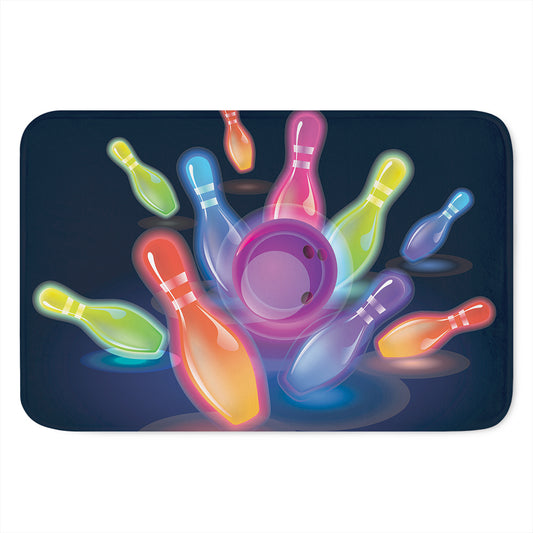 Light Up Bowling Pins Print Indoor Door Mat