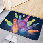Light Up Bowling Pins Print Indoor Door Mat