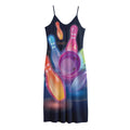 Light Up Bowling Pins Print Jersey Midi Cami Dress
