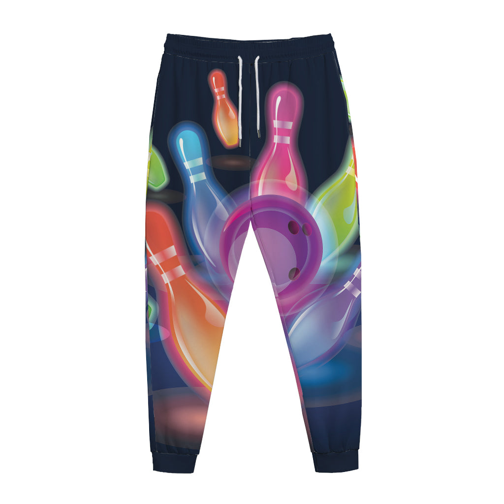 Light Up Bowling Pins Print Jogger Pants