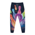 Light Up Bowling Pins Print Jogger Pants