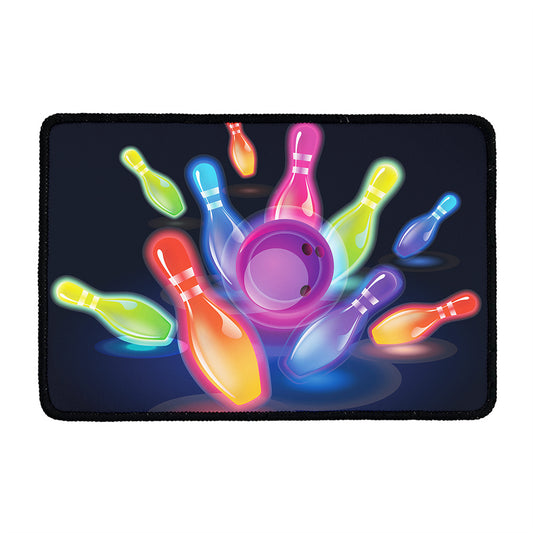 Light Up Bowling Pins Print Kitchen Mat