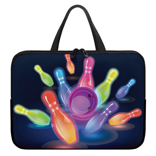 Light Up Bowling Pins Print Laptop Sleeve With Handle