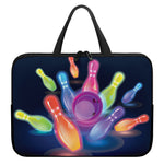 Light Up Bowling Pins Print Laptop Sleeve With Handle