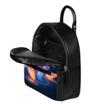 Light Up Bowling Pins Print Leather Backpack