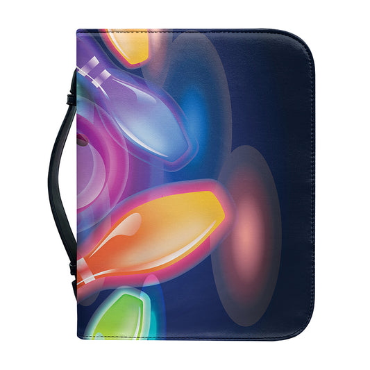 Light Up Bowling Pins Print Leather Bible Cover