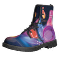 Light Up Bowling Pins Print Lace-Up Boots