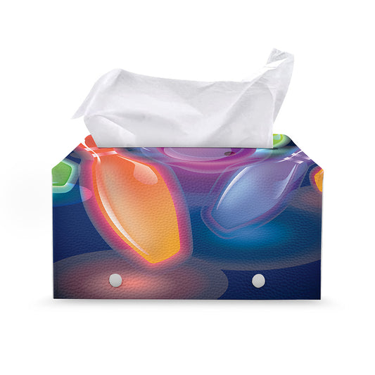 Light Up Bowling Pins Print Leather Tissue Box Cover
