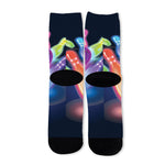 Light Up Bowling Pins Print Long Socks