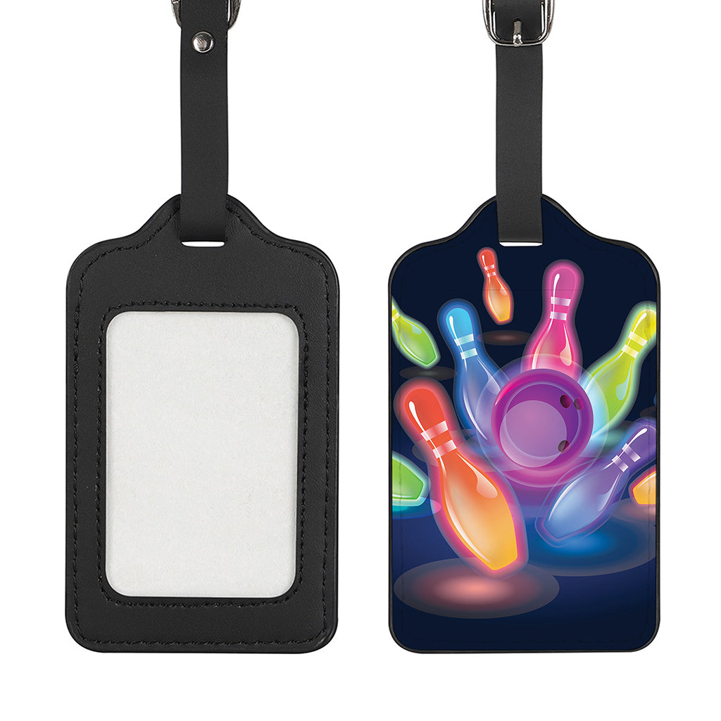 Light Up Bowling Pins Print Luggage Tag