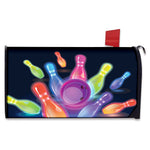 Light Up Bowling Pins Print Mailbox Cover