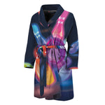 Light Up Bowling Pins Print Men's Bathrobe