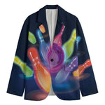 Light Up Bowling Pins Print Men's Blazer