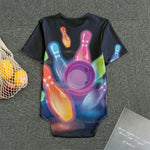 Light Up Bowling Pins Print Men's Bodysuit